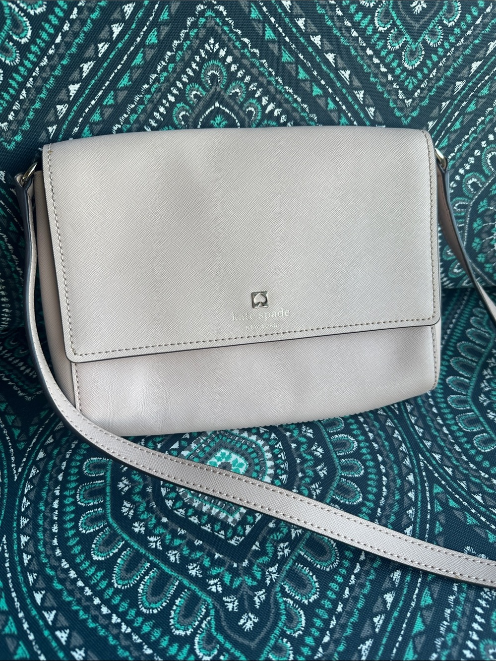 kate spade Pebbled Tan Crossbody Flap Bag - Picture 11 of 12